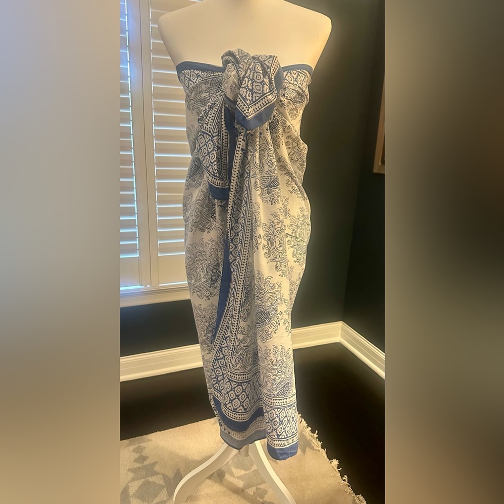 CALYPSO PAREO NWOT! GORGEOUS! NEVER WORN! beaded trim O/S MOVING SALE! $25 OBO